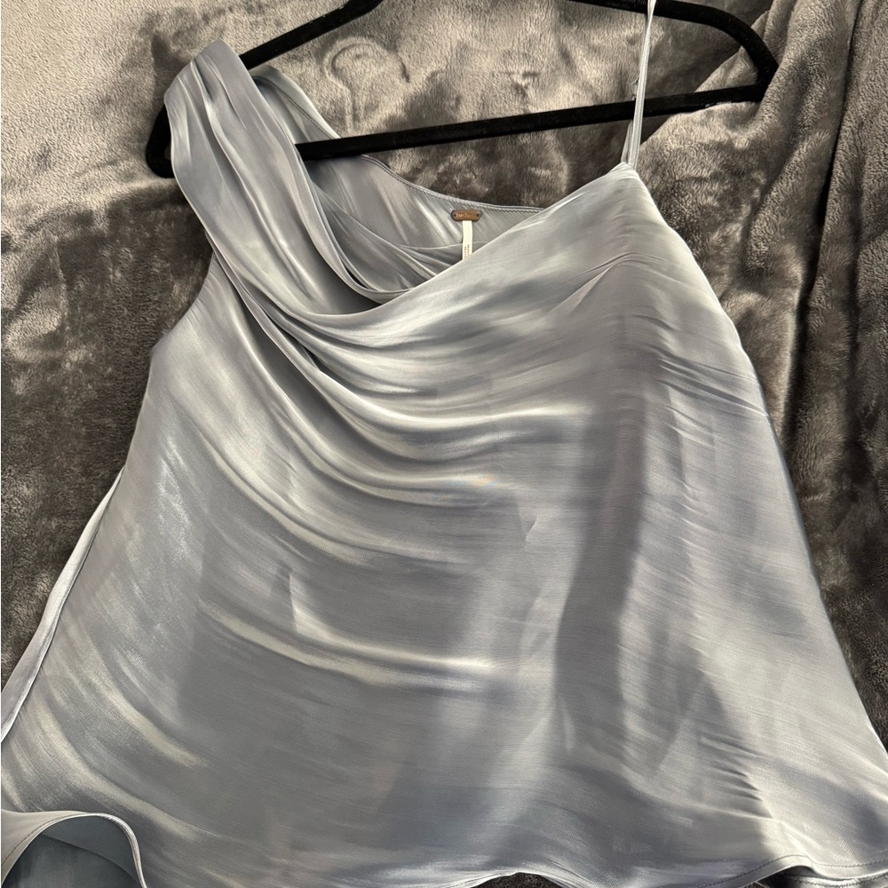 One Shoulder Silver Free People Top